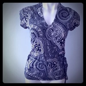 Black and white paisley top
